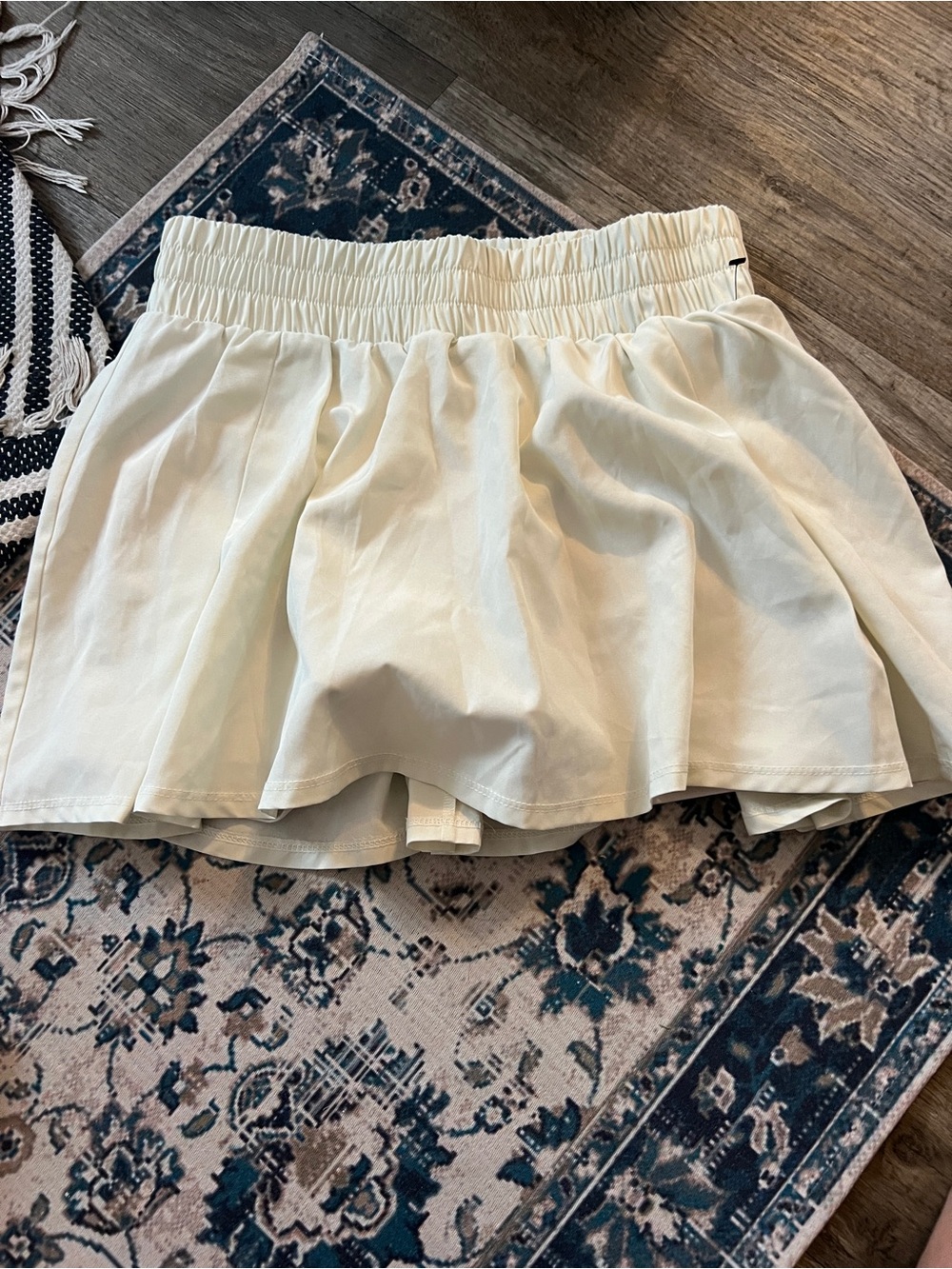 Year of ours Cream Elastic Waist Mini Skort